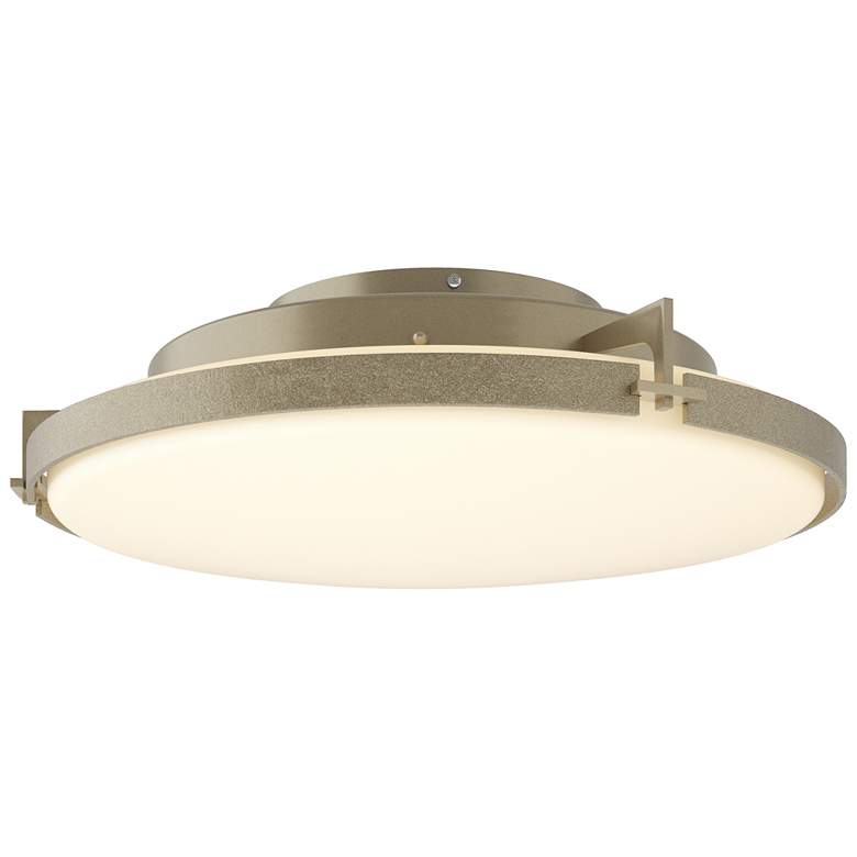 Image 1 Metra 24.3 inch Wide Soft Gold Flush Mount With Opal Glass Shade