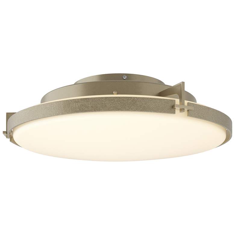 Image 1 Metra 24.3" Wide Soft Gold Flush Mount With Opal Glass Shade
