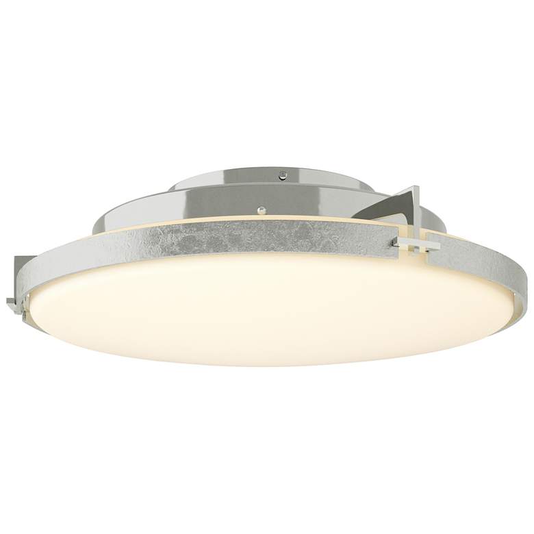 Image 1 Metra 24.3 inch Wide Sterling Flush Mount With Opal Glass Shade