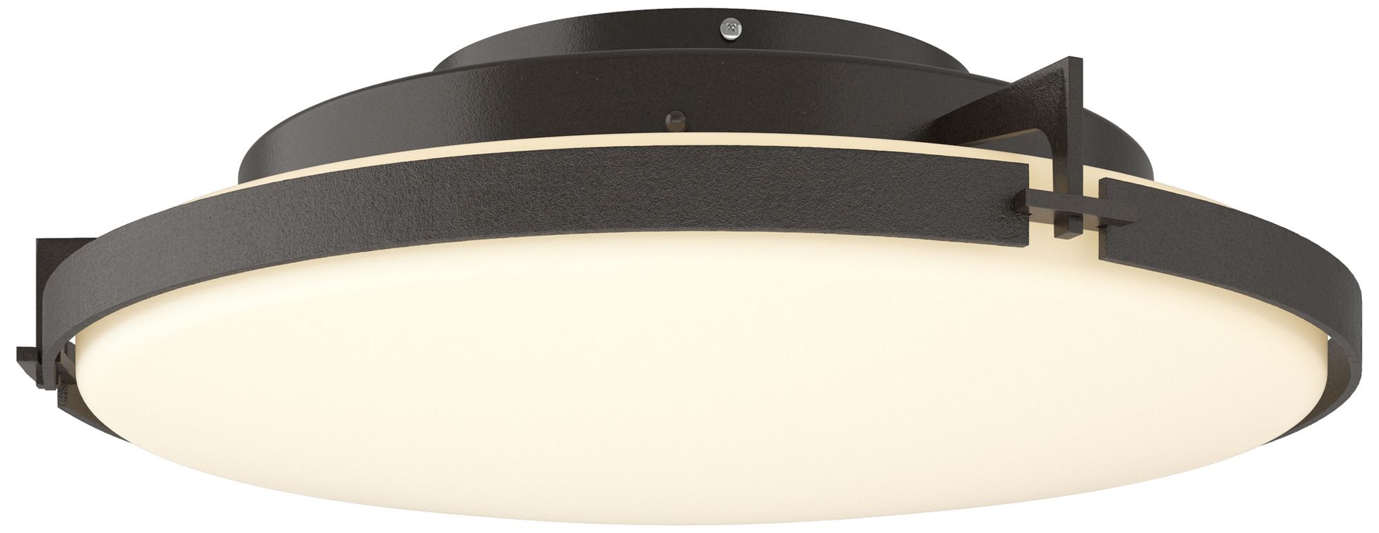Metra 24.3"W Oil Rubbed Bronze Flush Mount With Opal Glass Made to Order