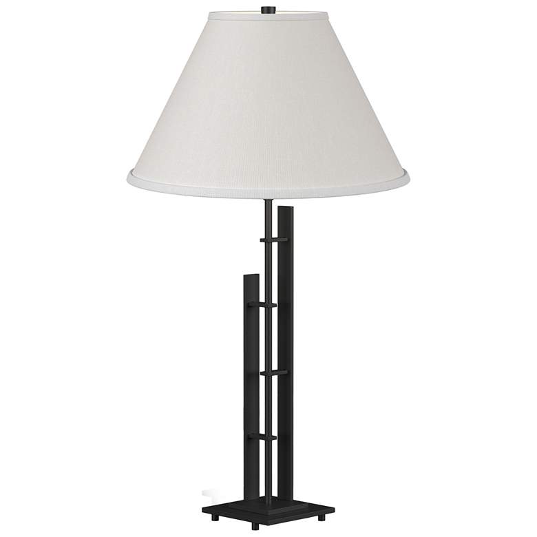 Image 1 Metra 26.9" High Black Double Table Lamp With Natural Anna Shade
