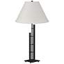 Metra 26.9" High Black Double Table Lamp With Natural Anna Shade