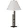 Metra 26.9" High Bronze Double Table Lamp With Natural Anna Shade