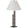 Metra 26.9" High Dark Smoke Double Table Lamp With Natural Anna Shade