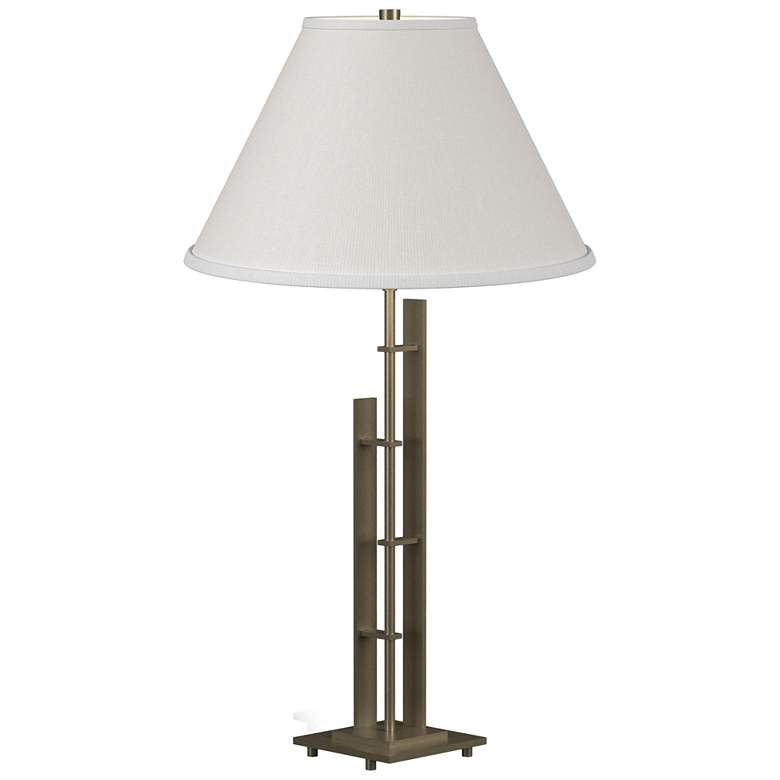 Image 1 Metra 26.9 inch High Soft Gold Double Table Lamp With Natural Anna Shade