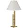 Metra 26.9"H Modern Brass Double Table Lamp With Natural Anna Shade