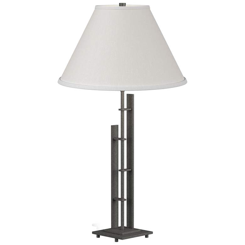 Image 1 Metra 26.9"H Natural Iron Double Table Lamp With Natural Anna Shade