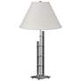 Metra 26.9"H Vintage Platinum Double Table Lamp w/ Natural Anna Shade