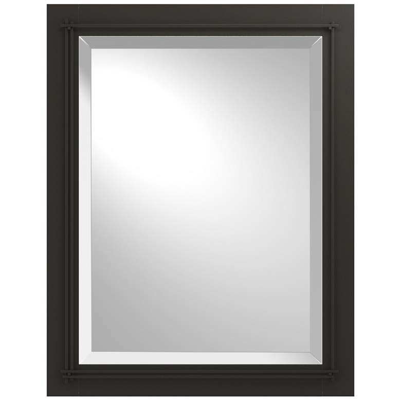 Image 1 Metra 28" High Black Beveled Mirror