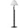 Metra 57.2" High Black Double Floor Lamp With Natural Anna Shade