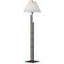 Metra 57.2" High Bronze Double Floor Lamp With Natural Anna Shade