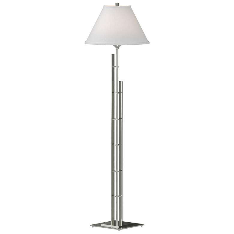 Image 1 Metra 57.2 inch High Sterling Double Floor Lamp With Natural Anna Shade
