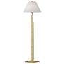Metra 57.2"H Modern Brass Double Floor Lamp With Natural Anna Shade