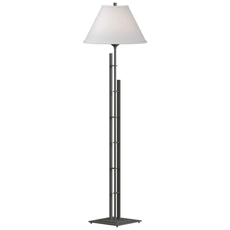 Image 1 Metra 57.2"H Natural Iron Double Floor Lamp With Natural Anna Shade