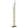 Metra 74.7" High Tall Soft Gold Twin Floor Lamp With Opal Glass Shade