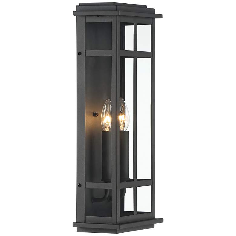 Image 6 Metrix 20" High Black 2-Light Rectangular Outdoor Wall Light more views