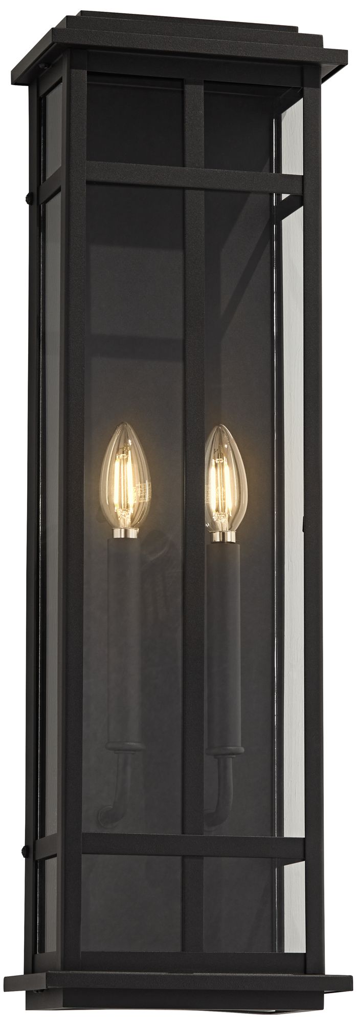 Metrix 26" High Black 2Light Rectangular Outdoor Wall Light 805A2
