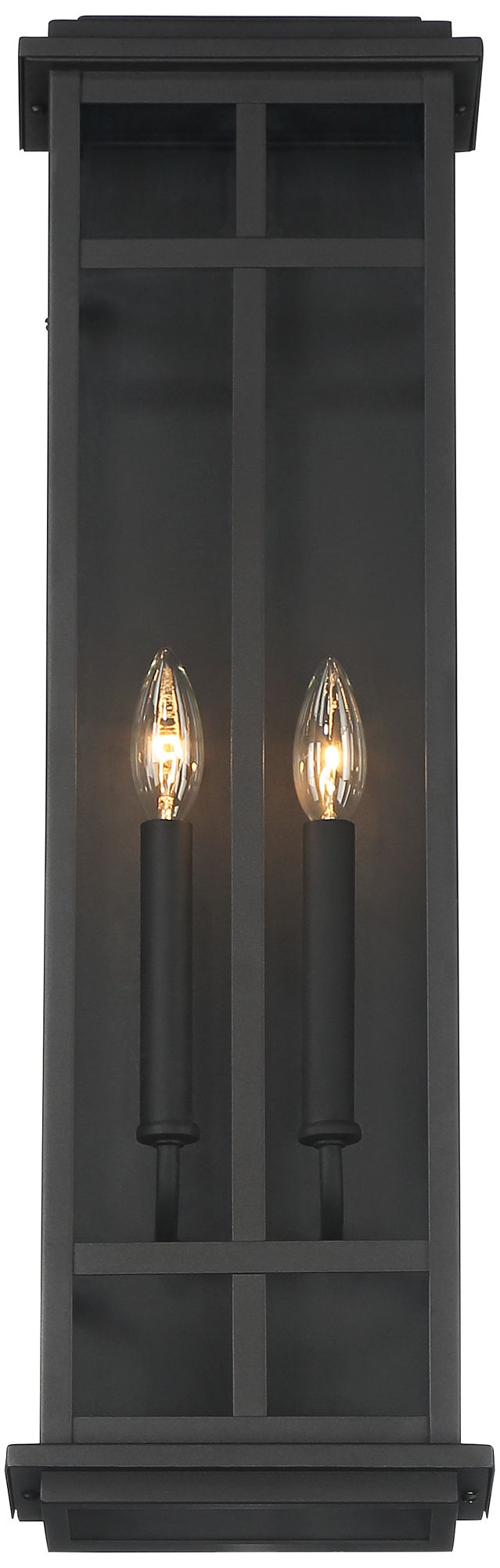 Metrix 26" High Black 2Light Rectangular Outdoor Wall Light 805A2 Lamps Plus