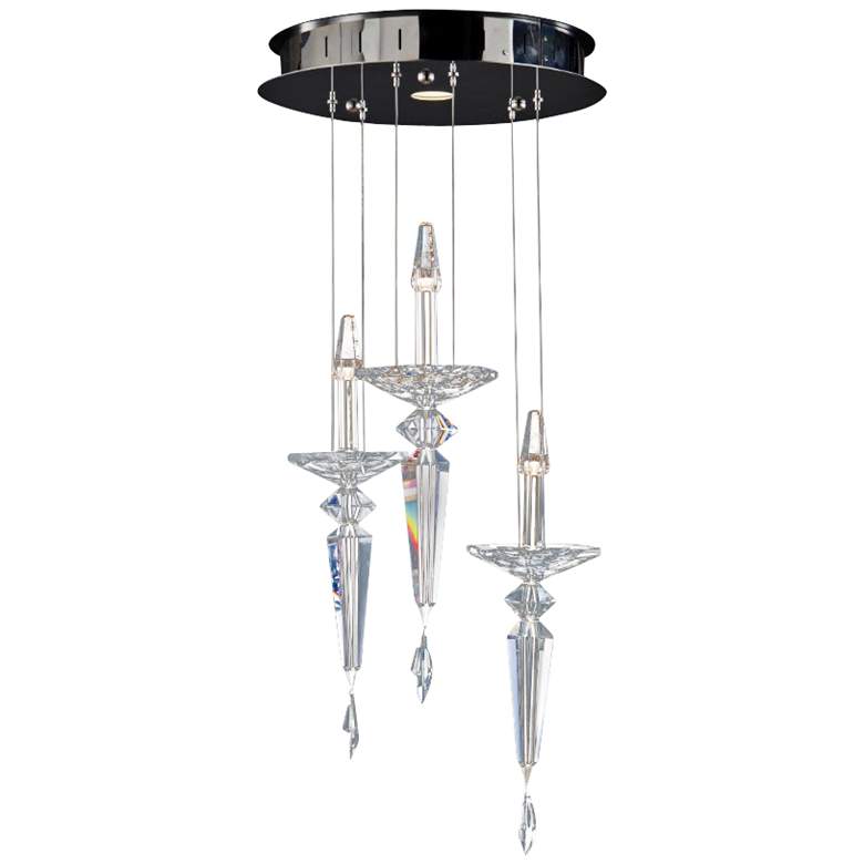 Image 1 Metro 16" Wide Crystal Candelabra LED Multi Light Pendant