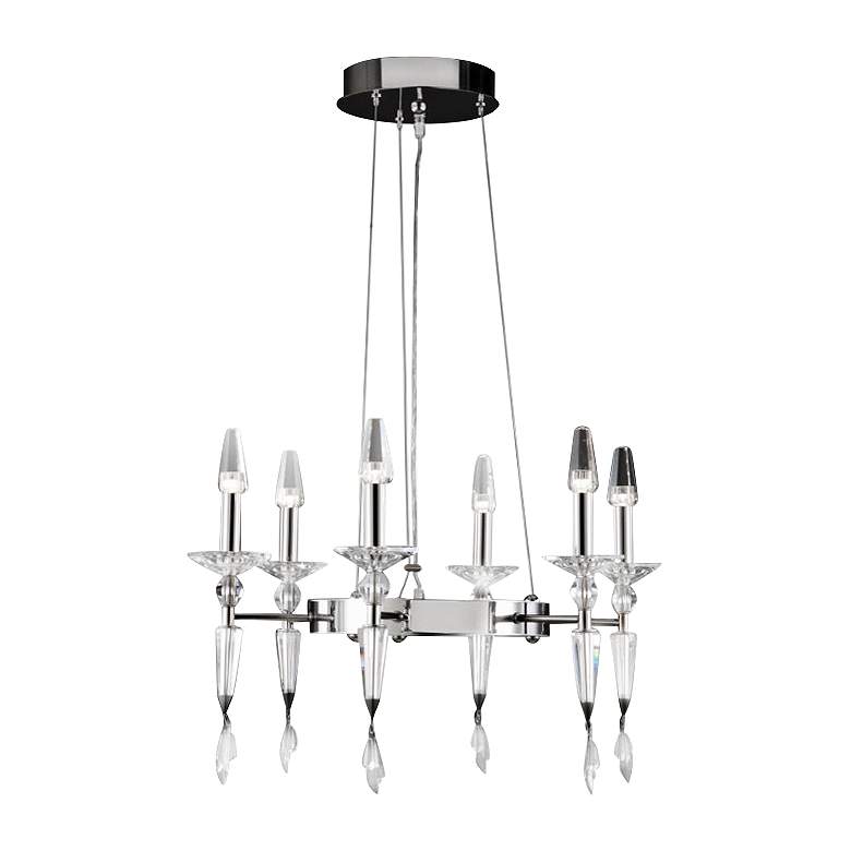 Image 1 Metro 24 inch Wide Crystal Candelabra LED Chandelier