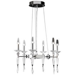 Metro 24" Wide Crystal Candelabra LED Chandelier