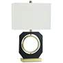 Metro 27" Gold Table Lamp With Black &amp; Gold Open Circle Base