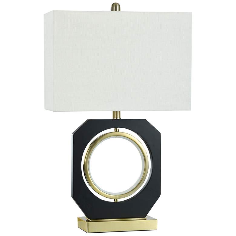 Image 1 Metro 27" Gold Table Lamp With Black & Gold Open Circle Base