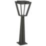 Metro 28"H Space Gray Dusk-to-Dawn Solar LED Outdoor Path Light in scene