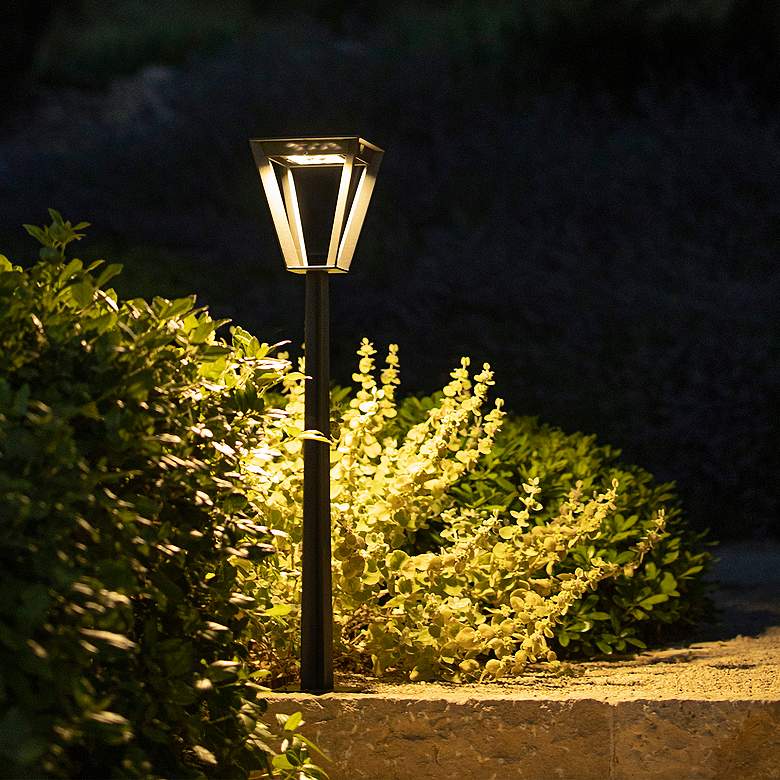 Image 2 Metro 28"H Space Gray Dusk-to-Dawn Solar LED Outdoor Path Light