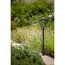 Metro 28"H Space Gray Dusk-to-Dawn Solar LED Outdoor Path Light in scene