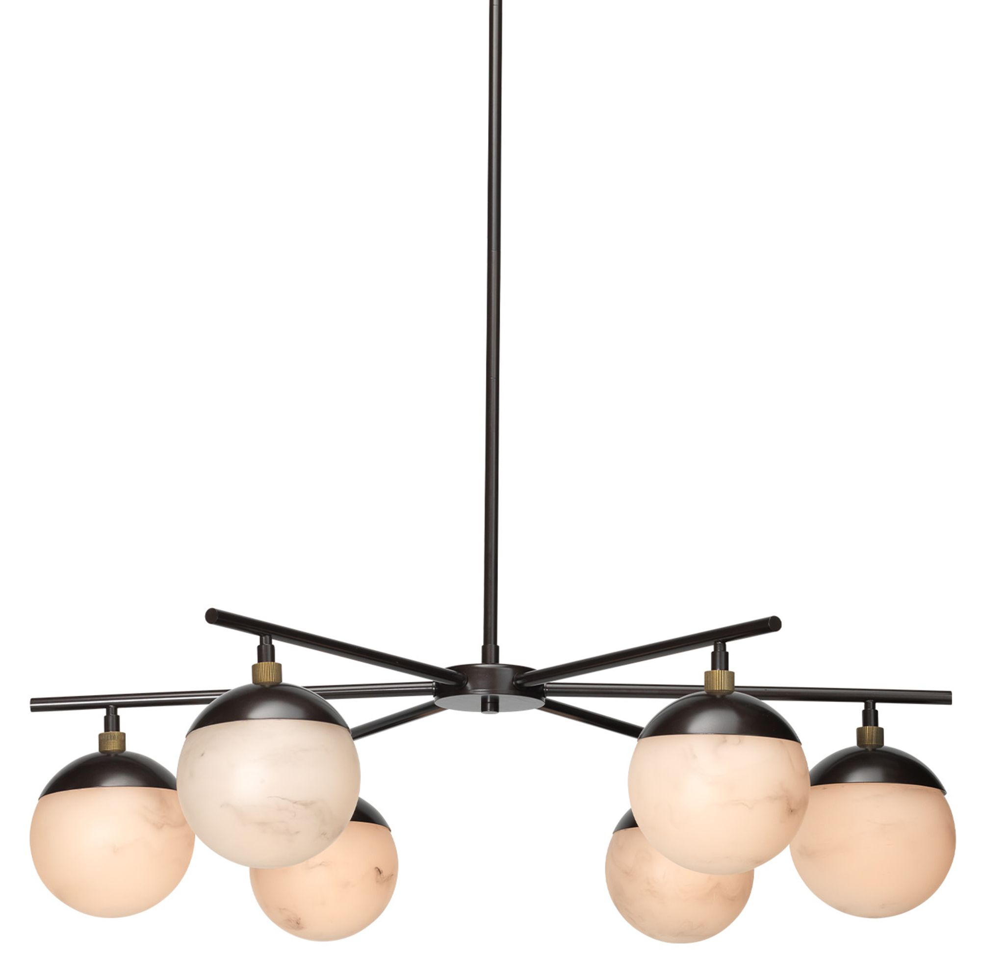 Metro 40" Wide Oil-Rubbed Bronze Metal 6-Light Chandelier in scene