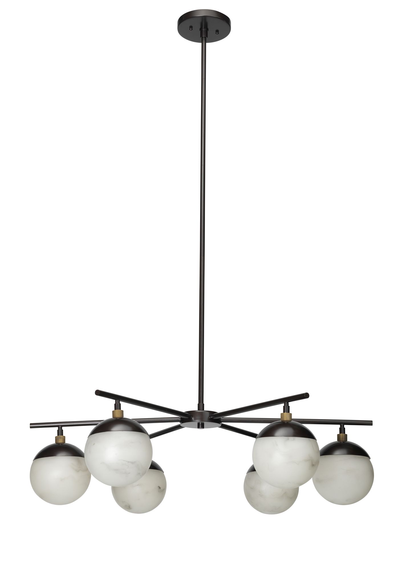 Metro 40" Wide Oil-Rubbed Bronze Metal 6-Light Chandelier in scene