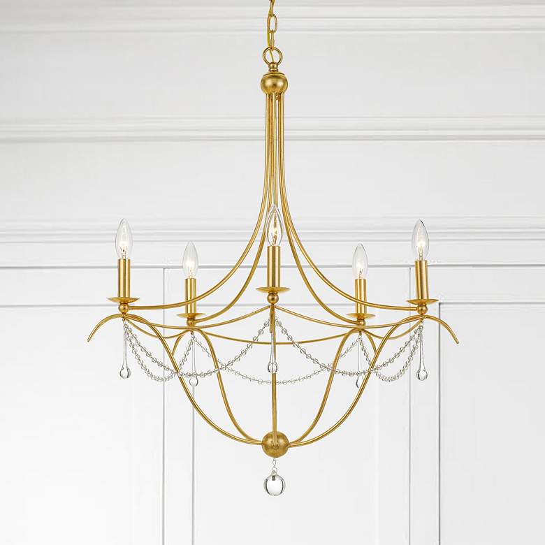 Image 1 Metro 5 Light Antique Gold Chandelier