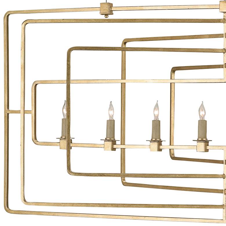 Image 2 Metro 54 inch Wide 8-Light Gold Leaf Modern Rectangle Geometric Chandelier more views