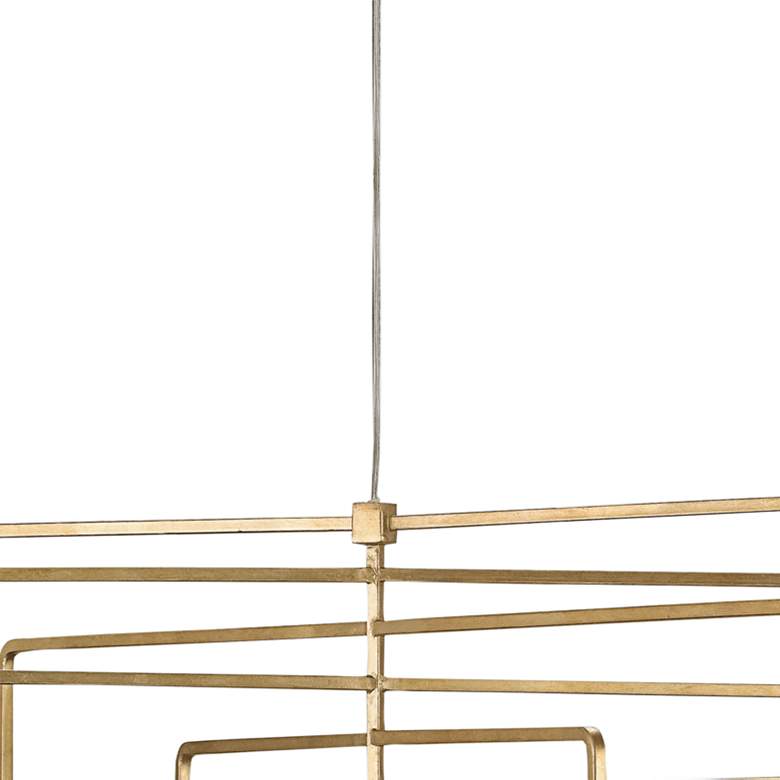 Image 3 Metro 54 inch Wide 8-Light Gold Leaf Modern Rectangle Geometric Chandelier more views