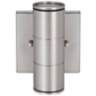 Metro 6 3/4" High Brushed Nickel Dual LED Outdoor Wall Light