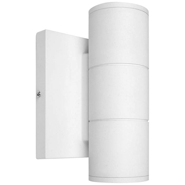 Image 2 Metro 6 3/4 inch High Matte White LED Outdoor Dual Wall Light