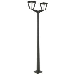 Metro 86&quot;H Space Gray LED Outdoor Post Light w/ Double Head