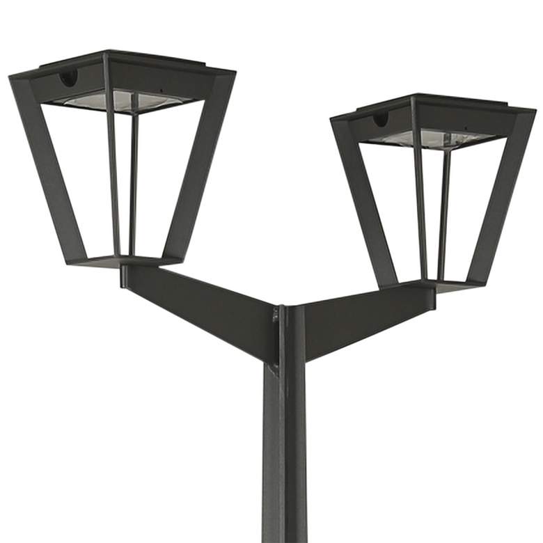 Image 3 Metro 86 inchH Space Gray LED Outdoor Post Light w/ Double Head more views