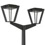 Metro 86"H Space Gray LED Outdoor Post Light w/ Double Head in scene