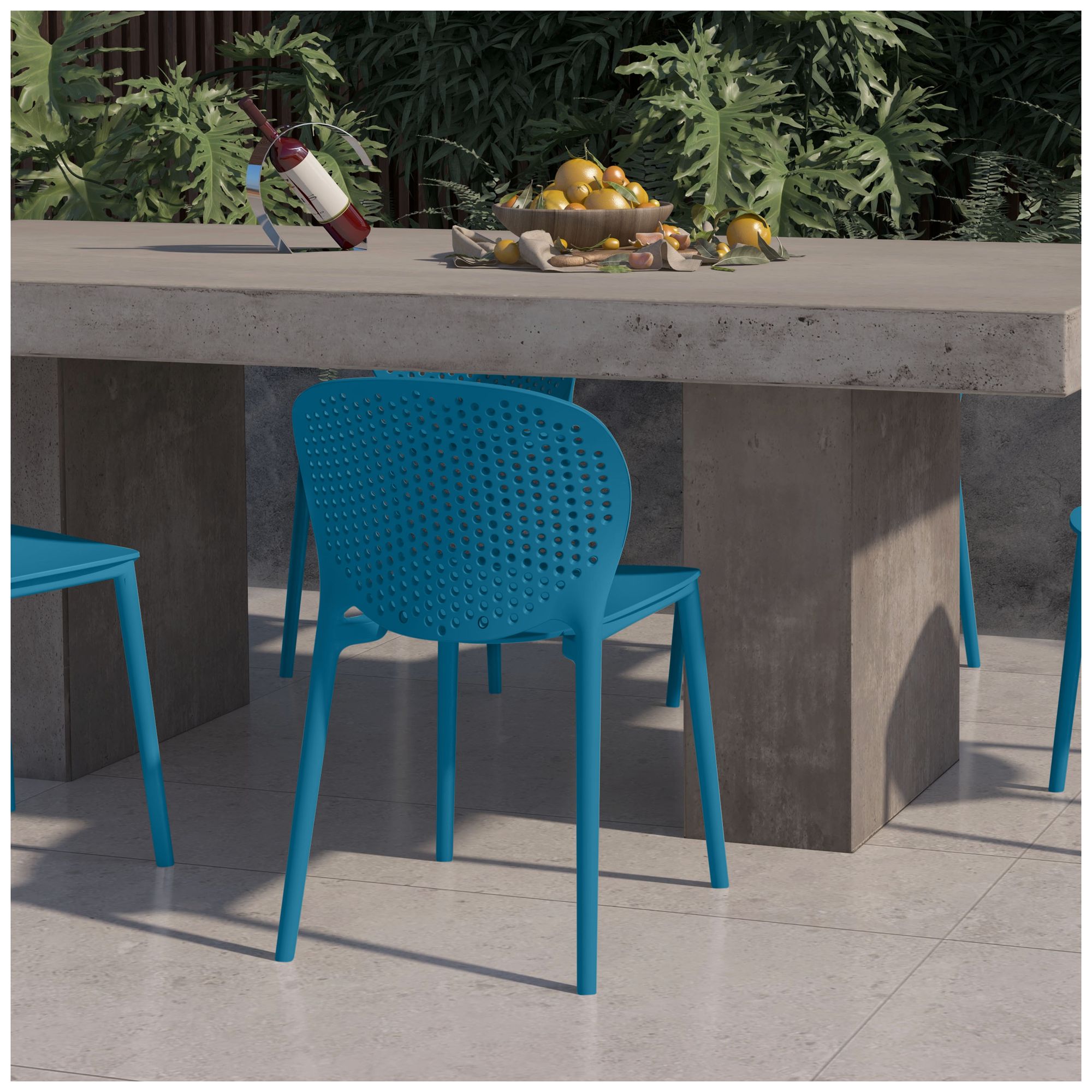 Metro Bailey 19" Wide Teal Green Dining Side ChairSet of 4