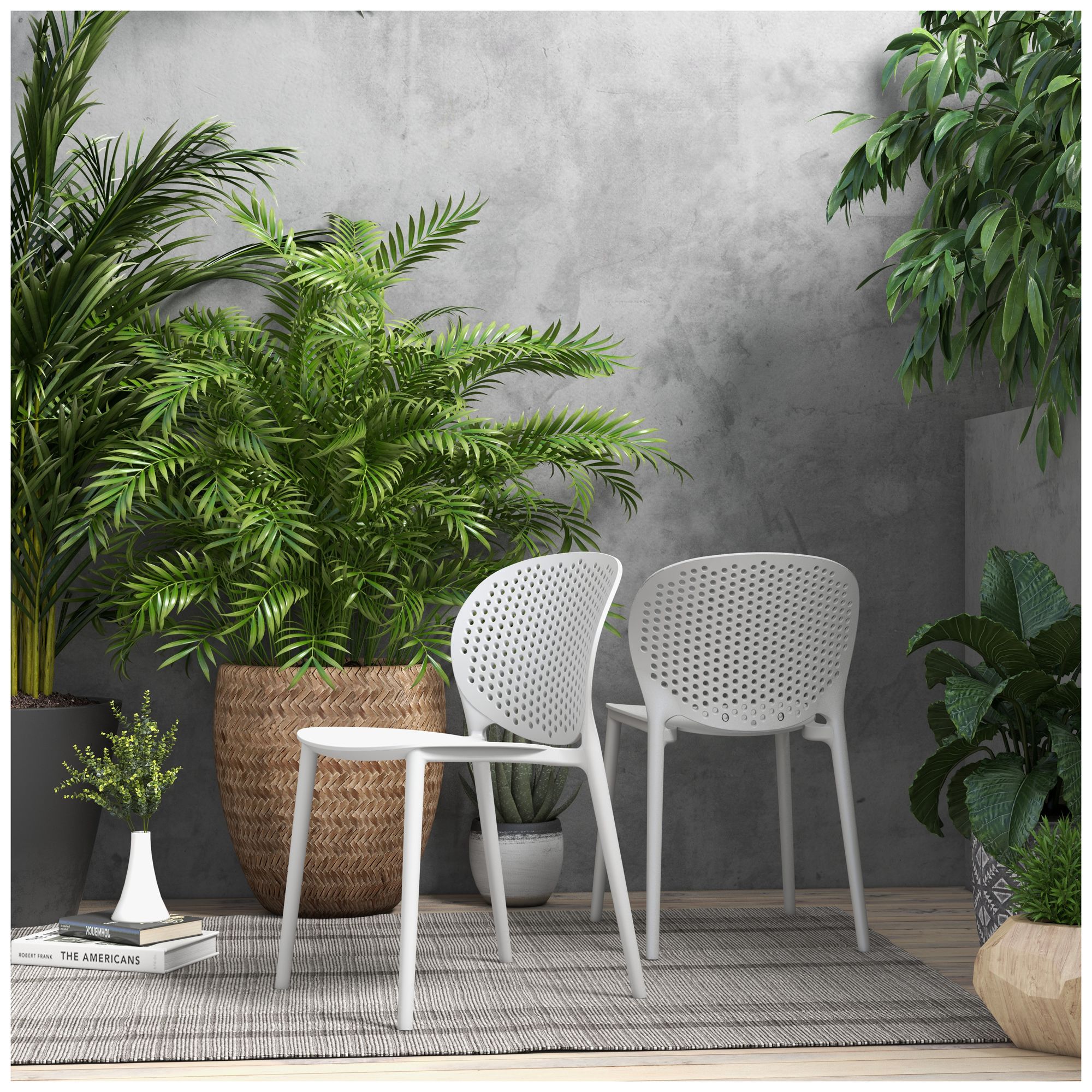 Metro Bailey 19" Wide White Dining Side ChairSet of 4