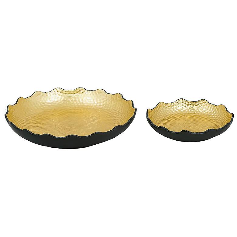 Image 1 Metro Black And Gold Gilded Ceramic Decorative Plate Set of 2