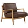 1_Metro Carmelo 26" Wide Oak/Brown Accent Chair