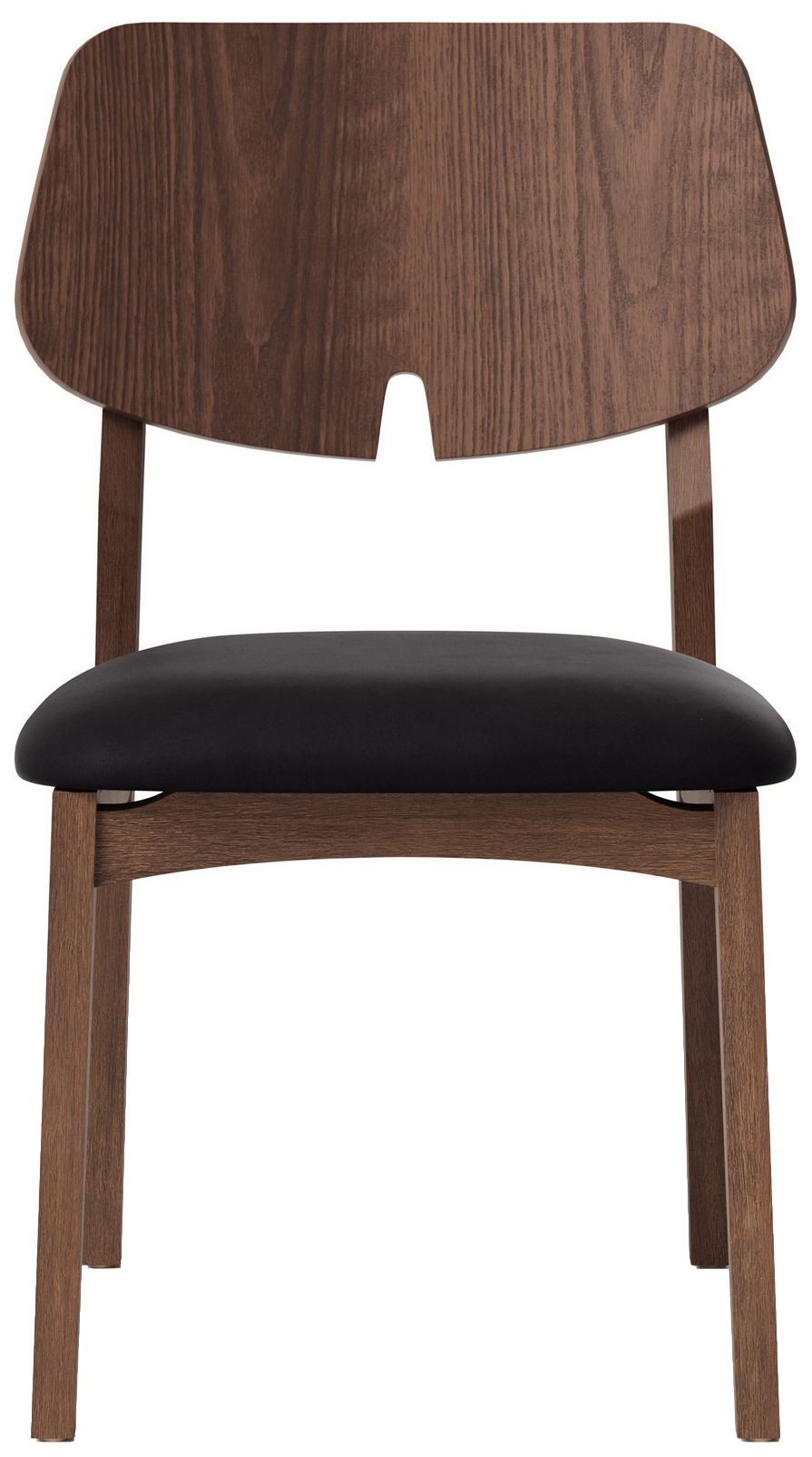 Image 2 Metro Carmelo 26" Wide Walnut/Black Leather Accent Chair