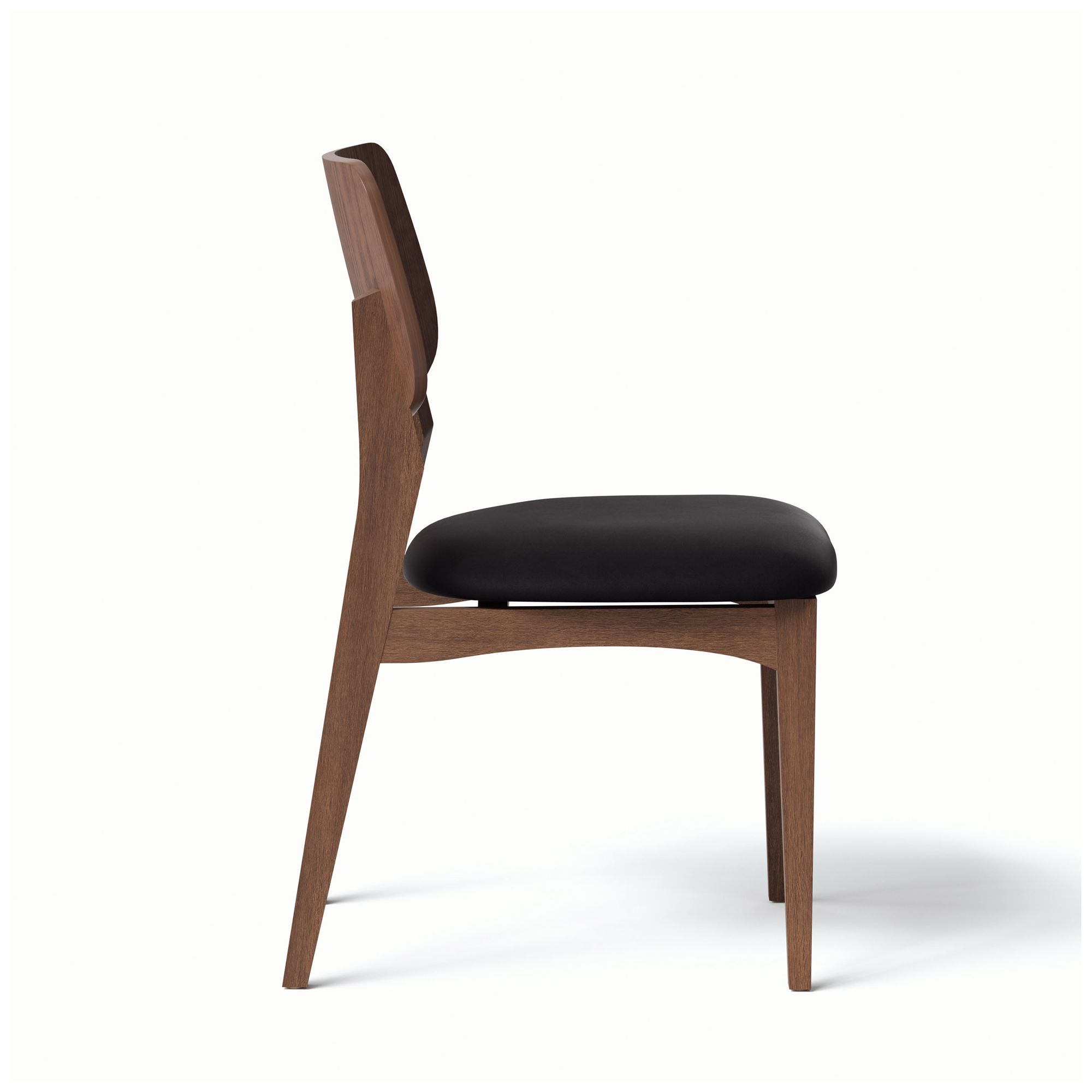 Image 4 Metro Carmelo 26" Wide Walnut/Black Leather Accent Chair more views