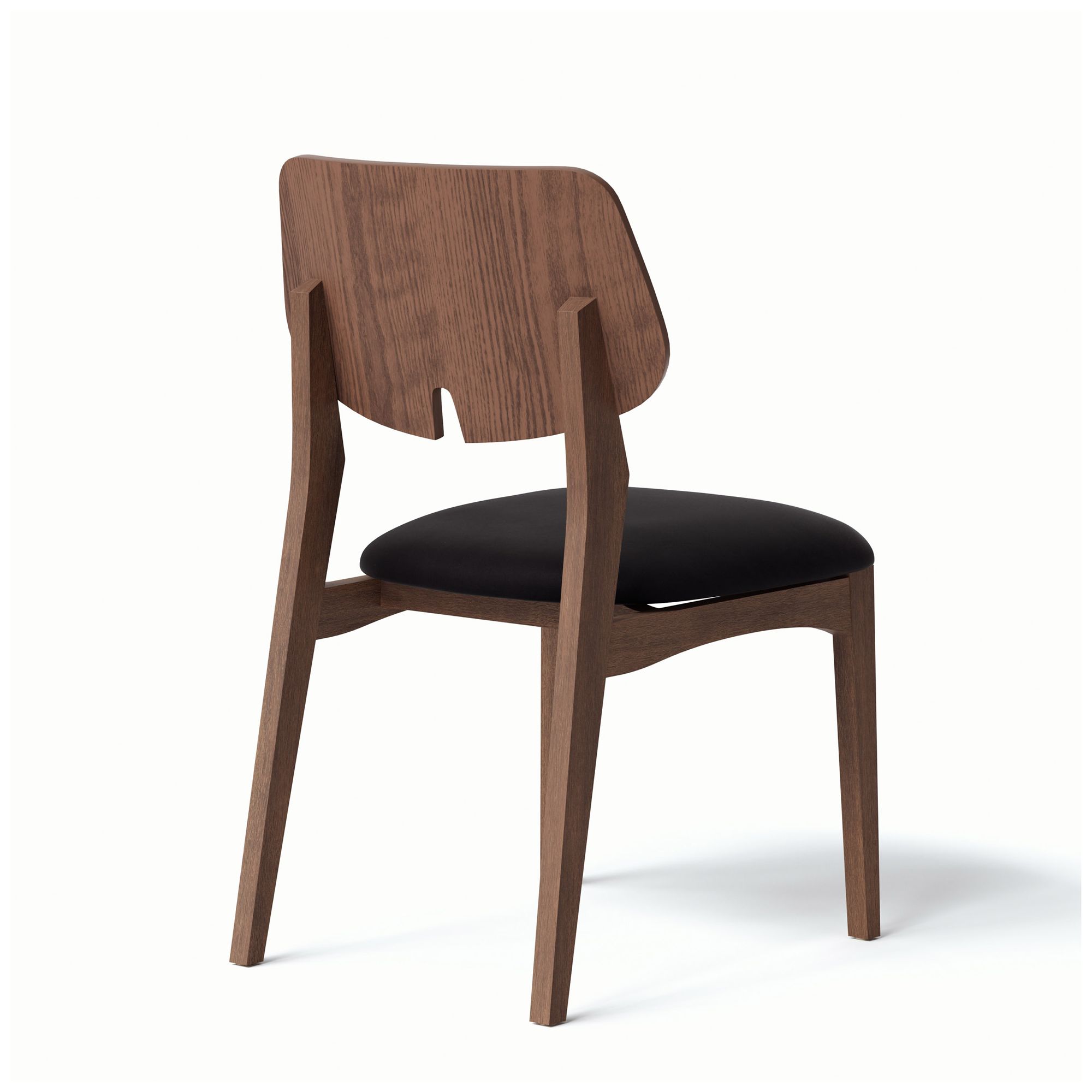 Metro Carmelo 26" Wide Walnut/Black Leather Accent Chair