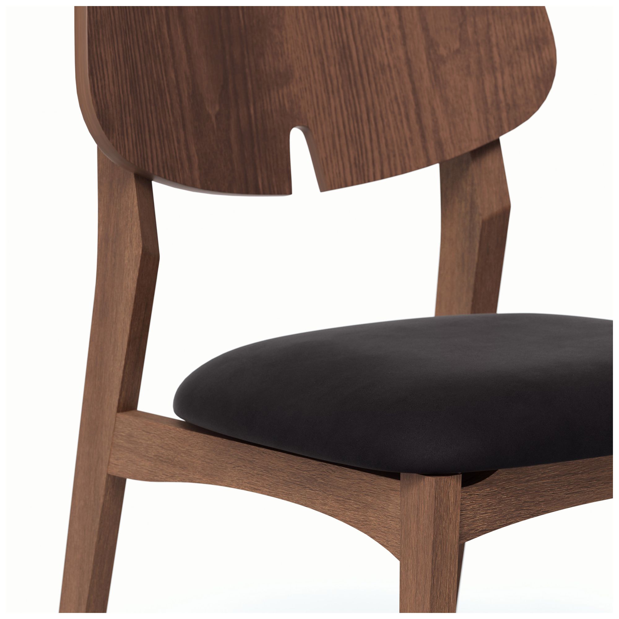 Metro Carmelo 26" Wide Walnut/Black Leather Accent Chair