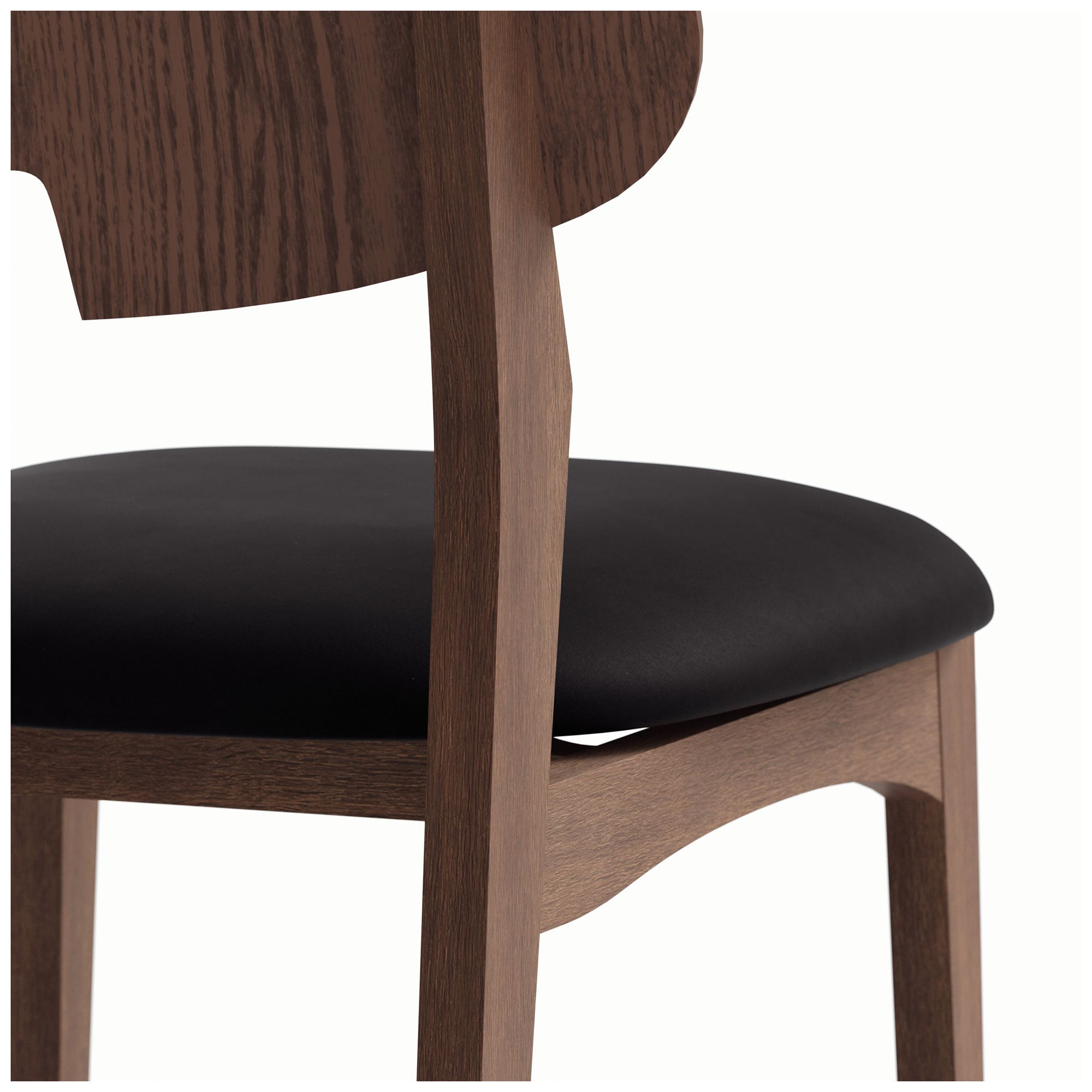 Metro Carmelo 26" Wide Walnut/Black Leather Accent Chair