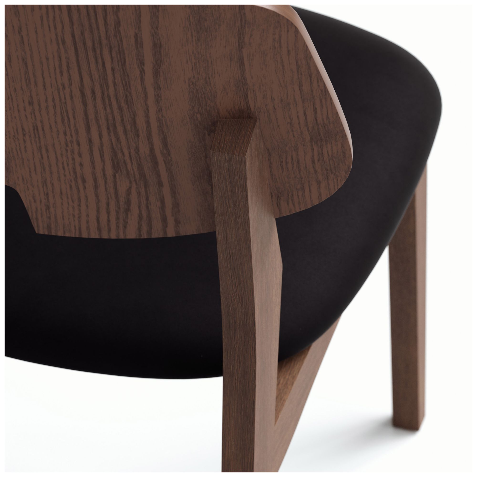 Metro Carmelo 26" Wide Walnut/Black Leather Accent Chair